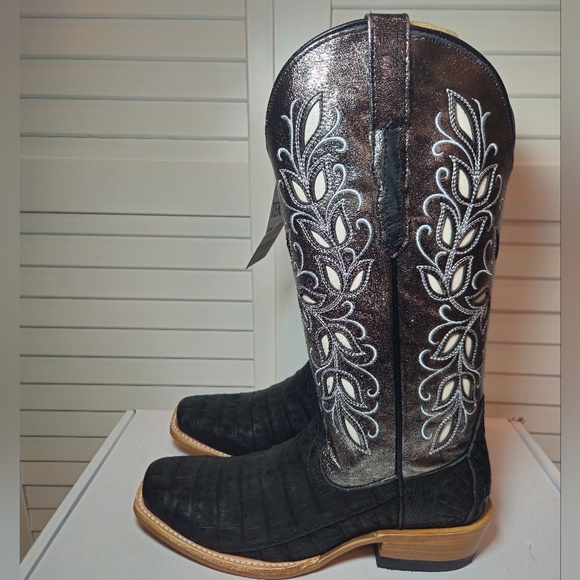 Ariat Futurity Exotic Caiman Western Boots Square Toe 10053721 Womens Size 8.5 B - Picture 1 of 9